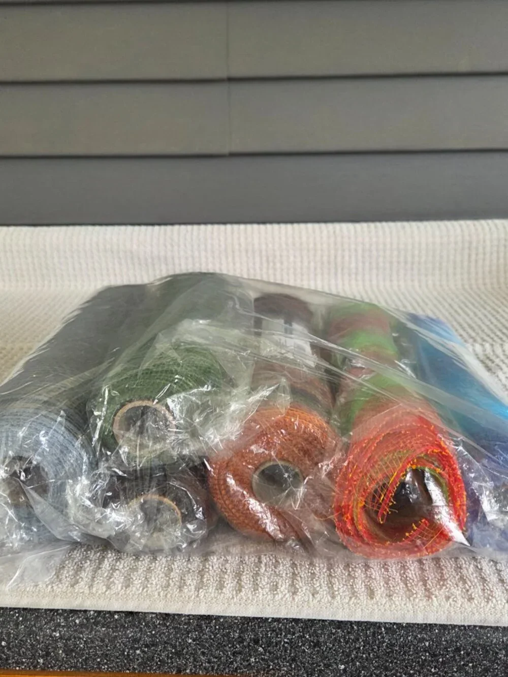 Mesh Ribbon Lot of 6 Rolls Mixed, Fall Colors, Ombre Blue, Silver & Gold, etc.